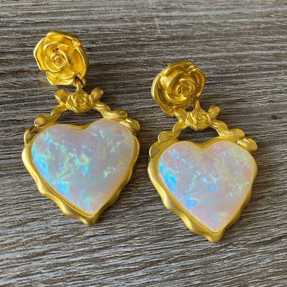 Bohemian heart earrings M178 - Picture 1 of 3
